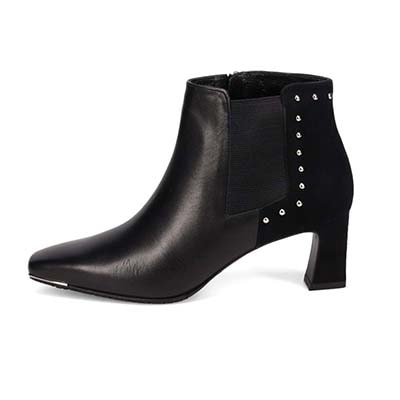 マドラス madras 特許 リカバリーメタインソール搭載  変形デザインヒールxスタッズサイドゴアショートブーツ　MAL9150MT GREGE 23.0