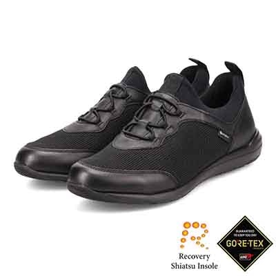 【GORE-TEX】マドラスウォーク madras Walk 「Recovery Shiatsu Insole」搭載で指圧効果により血行をよくする。 通勤快適  トラベルウォーキングにもお勧め！ 快適軽量スニーカー  MWL1004R BLACK 23.0