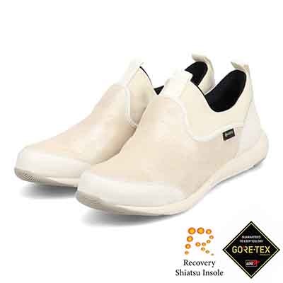 【GORE-TEX】マドラスウォーク madras Walk 「Recovery Shiatsu Insole」搭載で指圧効果により血行をよくする。スニーカー感覚で普段履きにもピッタリ！ さまざまなスタイルにも合うスリッポンスニーカー  MWL1006R WHITE-METALLIC 23.0