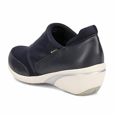 【GORE-TEX】マドラスウォーク madras Walk 「Recovery Shiatsu Insole」搭載で指圧効果により血行をよくする。 シンプルなデザインでさまざまなスタイルに合わせやすい！通勤・きれい目 ゴアテックススリッポンスニーカー MWL1008R NAVY 23.0