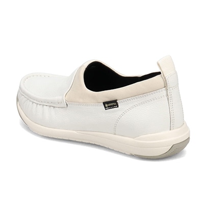 【GORE-TEX】マドラスウォーク madras Walk 「Recovery Shiatsu Insole」搭載で指圧効果により血行をよくする。ゴアテックス・モカシンスリッポンシューズ　MWL1021R WHITE 23.0