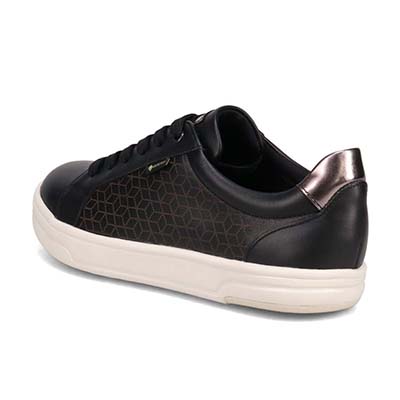 【GORE-TEX】マドラスウォーク madras Walk　幾何学模様レースアップ レザースニーカー  MWL1022C BLACK-METALLIC 23