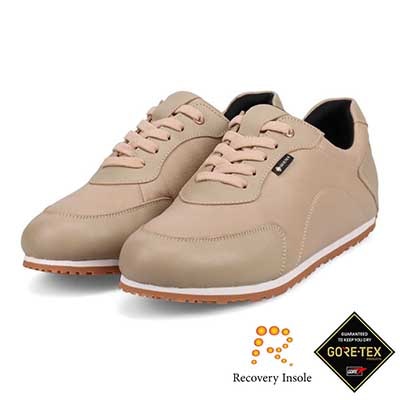 【GORE-TEX】 マドラスウォーク madras Walk 「リカバリーインソール」搭載で指圧効果により血行を115％促進。Recoveryシープレザーローテクスニーカー   MWL1041R BEIGE 23.0