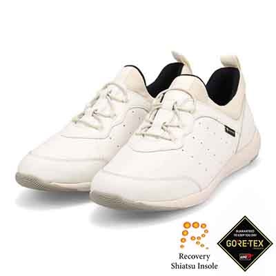 【GORE-TEX】マドラスウォーク madras Walk 「Recovery Shiatsu Insole」搭載で指圧効果により血行をよくする。　シープレザーローテクスニーカー   MWL1044R WHITE 23.0