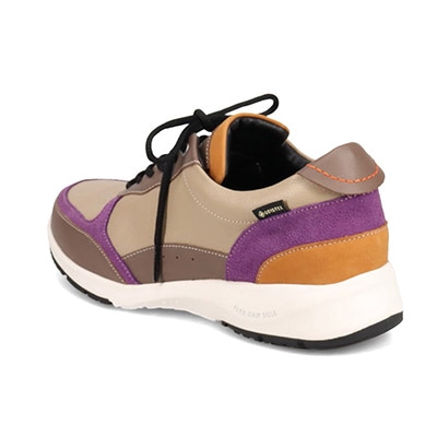 【GORE-TEX】マドラスウォーク madras Walk 「Recovery Shiatsu Insole」搭載で指圧効果により血行をよくする。旅行に最適 ウォーキングレザースニーカー　MWL1204R BEIGE/PURPLE 23.0