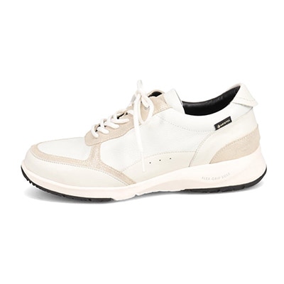 【GORE-TEX】マドラスウォーク madras Walk 「Recovery Shiatsu Insole」搭載で指圧効果により血行をよくする。旅行に最適 ウォーキングレザースニーカー　MWL1204R WHITE 23.0
