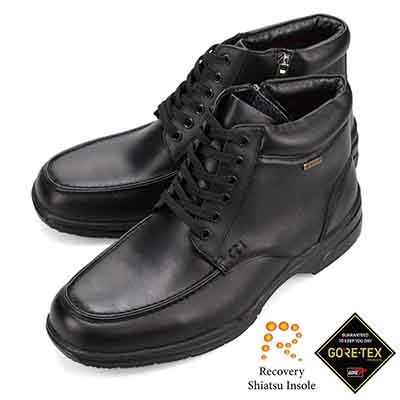 【GORE-TEX】マドラスウォーク madras Walk 「Recovery Shiatsu Insole」搭載で指圧効果により血行を115％促進。 【防水 防滑 4E 】ゴアテックスフットウェア 幅広カジュアルブーツ SPMW5478R BLACK 25.0