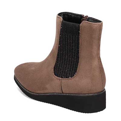 【撥水加工】テーン tehen クッションインソールで履き心地抜群、ラインストーン付きサイドゴアブーツ　TN1776 BLACK 23.0