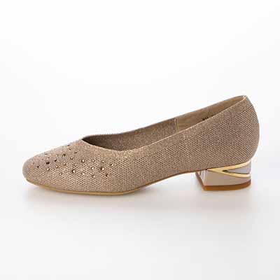 テーン tehen ニット素材のVカットパンプス  TN1790 BEIGE 23.0