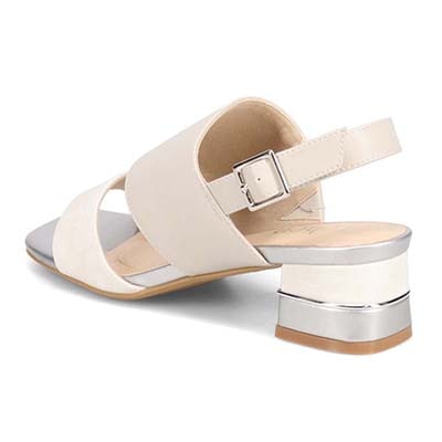 テーン tehen オシャレなヒールもポイント 甲深アシンメトリーカットサンダル　TN1794 L-GRAY/C 23.0