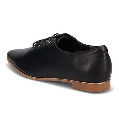 テーン tehen レースアップ ベーシックフラットパンプス　TN1801 BLACK 23.0