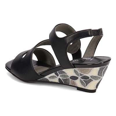 テーン tehen ステンドグラスウエッジヒールサンダル　TN1803 BLACK 23.0