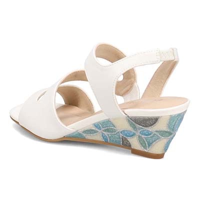 テーン tehen ステンドグラスウエッジヒールサンダル　TN1803 WHITE 23.0