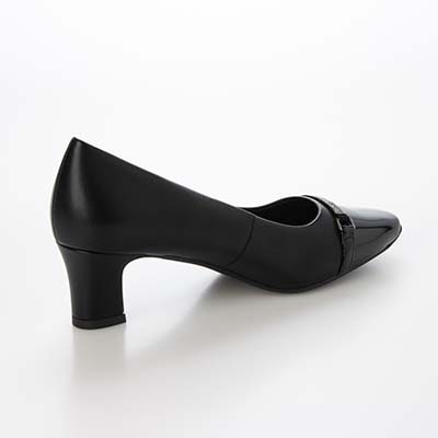 テーン tehen 品格と華やかさを纏う、5.5cm大人のスクエアトゥパンプス　TN1870 BLACK 23.0