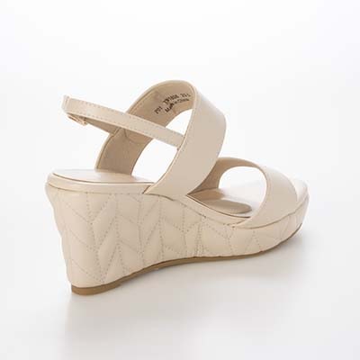 テーン tehen 高級感あふれる質感と、安定の7.5cmヒールで夏のお出かけをエレガントに。ウェッジサンダル　TN1808 BEIGE 23.0