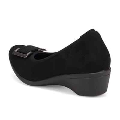 【撥水仕様】テーン tehen 5cmヒールのバックルパンプス TN4030 BLACK-SILKY M(23.0cm相当)