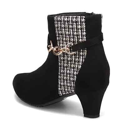 【撥水加工】テーン tehen  取り外し可能なベルト付きで2wayのデザインが楽しめる  金具付きショートブーツ   TN5005 BLACK-SILKY 23.0