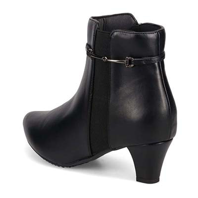 【撥水加工】テーン tehen  取り外し可能なベルト付きで2wayのデザインが楽しめる 金具付きショートブーツ　TN5012 BLACK 23.0