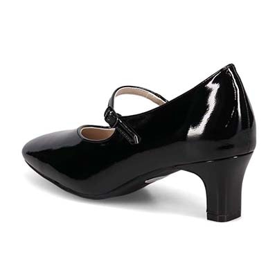 テーン tehen 甲ストラップ付　5.5cmヒールベーシックパンプス　TN5514 BLACK-ENAMEL 23