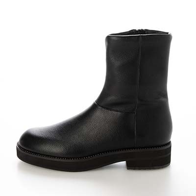 【撥水加工】テーン tehen  ビジュー付きソールで上品おしゃれ  3.5cmヒールで歩きやすい一足  カジュアルショートブーツ　TN6707 BLACK 23.0