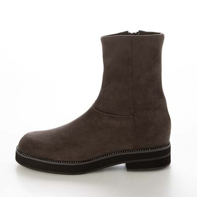 【撥水加工】テーン tehen  ビジュー付きソールで上品おしゃれ  3.5cmヒールで歩きやすい一足  カジュアルショートブーツ　TN6707 BLACK 23.0