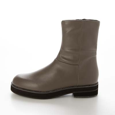 【撥水加工】テーン tehen  ビジュー付きソールで上品おしゃれ  3.5cmヒールで歩きやすい一足  カジュアルショートブーツ　TN6707 BLACK 23.0