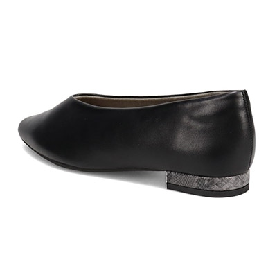 テーン tehen 履き心地やわらか  きれいめフラット・Vカットパンプス TN7001 BLACK 23.0