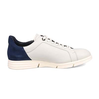 ランバンオンブルー LANVIN en Bleu 「リカバリーインソール」搭載で指圧効果により血行を115％促進。 レースアップ レザースニーカー  086493R WHITE 25.0