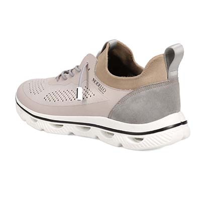 世界初のカバロス加工シリーズ　モデロ MODELLO カジュアルニットスニーカー　DM6523 GRAY/KHAKI M(25.0～25.5cm)