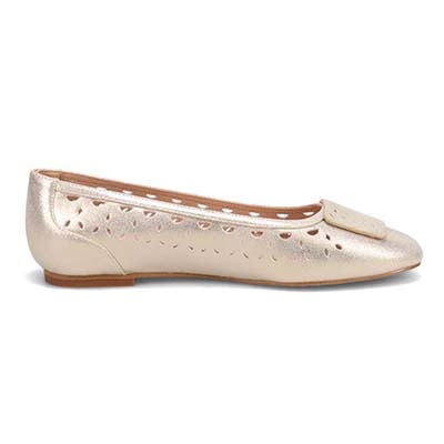 モデロ MODELLO 涼しげなカットワークのバックル付きスクエアバレエシューズ　DML3101 GOLD 23.0