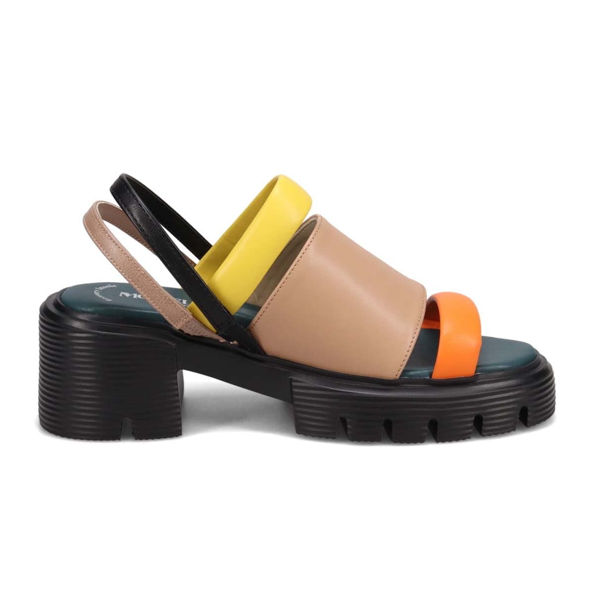 モデロ MODELLO 「リカバリーインソール」搭載で指圧効果により血行を115％促進。Recovery厚底ヒールサンダル　DML5053R BEIGE/C 23.0