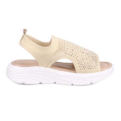 モデロ MODELLO ラインストーンが華やかなニットサンダル　DML6055 BEIGE 23.0