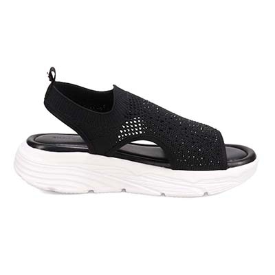 モデロ MODELLO ラインストーンが華やかなニットサンダル　DML6055 BLACK 23.0