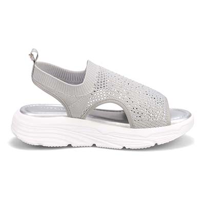 モデロ MODELLO ラインストーンが華やかなニットサンダル　DML6055 GRAY 23.0