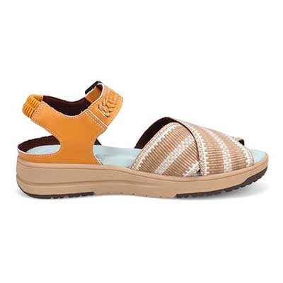 モデロ MODELLO 「リカバリーインソール」搭載で指圧効果により血行を115％促進。Recoveryクロスベルトプラットフォームサンダル　DML6064R BEIGE/C 23