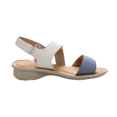 定番モールドソールで歩きやすく♪太めステッチがポイント♪カジュアルサンダル DML7115 BLUE/WHITE M　(23.0～23.5)