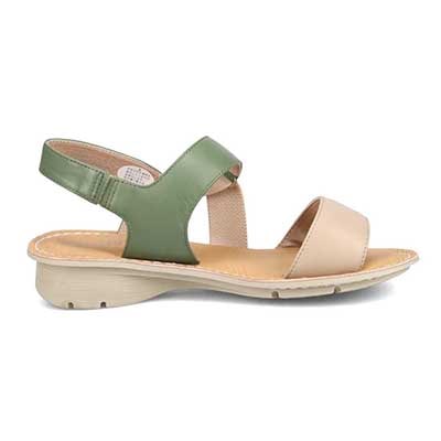 定番モールドソールで歩きやすく♪太めステッチがポイント♪カジュアルサンダル DML7115 GREEN/BEIGE M　(23.0～23.5)