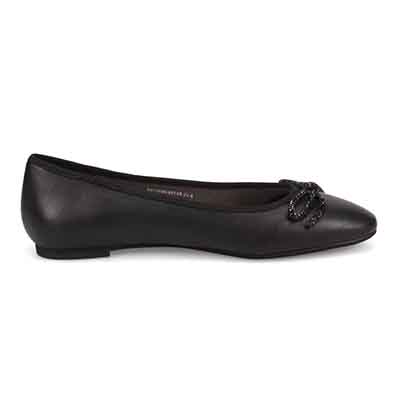 【撥水仕様】モデロ MODELLO 「Recovery Shiatsu Insole」搭載で指圧効果により血行を115％促進。 0.5ｃｍヒール バレエシューズ  DML8814R BLACK/BLACK 23.0