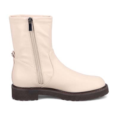 【撥水仕様】モデロ MODELLO 3.5cmヒール タンクソールショートブーツ  DML8820 IVORY 23.0