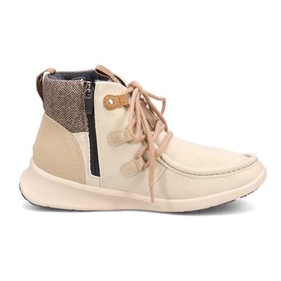 【4cm4時間防水設計】エル スポーツ ELLESPORT BLACK LABELシリーズ　レースアップカジュアルブーツ　ESP12590 IVORY 23.0