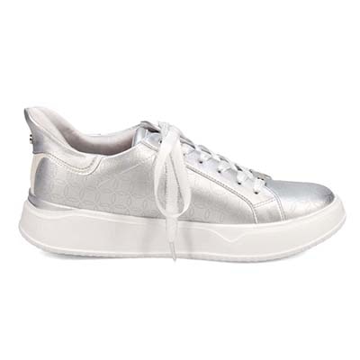 【4cm4時間防水設計】エル スポーツ ELLESPORT スッと履けるクイックフィット　レイン仕様  コートスニーカー　ESP12591 SILVER 23.0