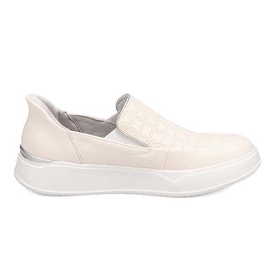 【4cm4時間防水設計】エル スポーツ ELLESPORT  スッと履けるクイックフィット　レイン仕様  スリッポンスニーカー　ESP12592 WHITE 23.0