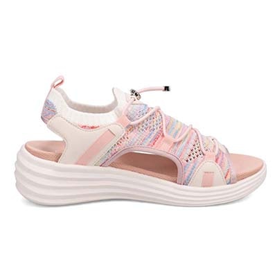 エル スポーツ ELLESPORT メッシュデザインニットサンダル　ESP12598 RED-MULTI 23.0