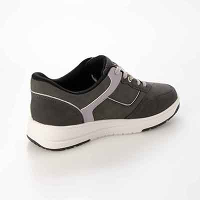 【4cm4時間防水設計】エル スポーツ ELLESPORT　厚底クイックフィットスニーカー     ESP12606 GRAY-NUBUK 23.0