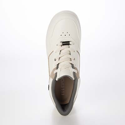 【4cm4時間防水設計】エル スポーツ ELLESPORT　厚底クイックフィットスニーカー     ESP12606 WHITE/GOLD 23