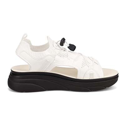 エル スポーツ ELLESPORT 　レースアップニット厚底スポーツサンダル　ESP12608 WHITE M（23～23.5ｃｍ）