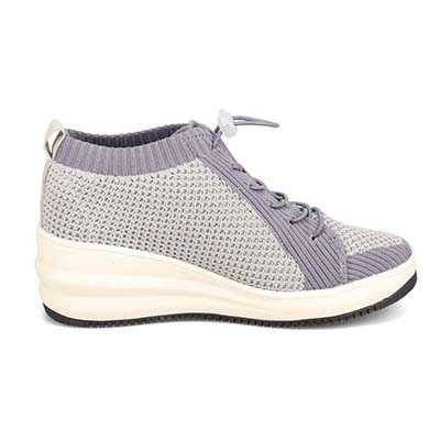 エル スポーツ ELLESPORT 軽量厚底ニットブーツ ESP12713A GRAY/C 23.0