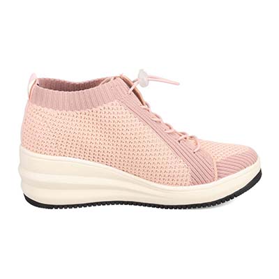 エル スポーツ ELLESPORT 軽量厚底ニットブーツ ESP12713A PINK/C 23.0