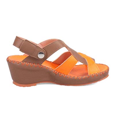 エル スポーツ ELLESPORT 2WAYウェッジサンダル　ESP12738 BROWN/ORANGE 23.0