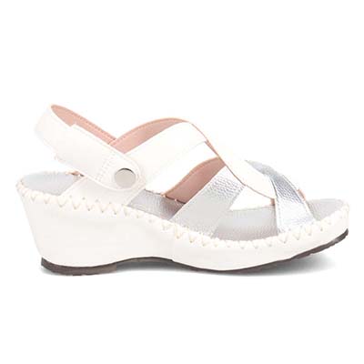 エル スポーツ ELLESPORT 2WAYウェッジサンダル　ESP12738 WHITE/SILVER 23.0